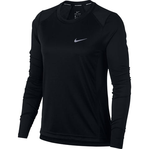 Nike Women's Miler Long-Sleeve Running Top -Black