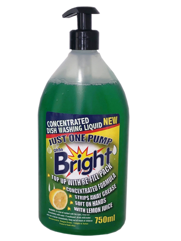 OhSoBright 850ml Concentrated Dish Washing Liquid - Pump Pack