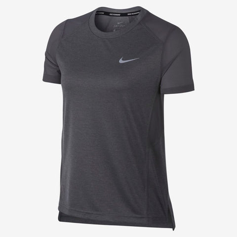 Women's Nike Miler Short-Sleeve Running Top - Gunsmoke